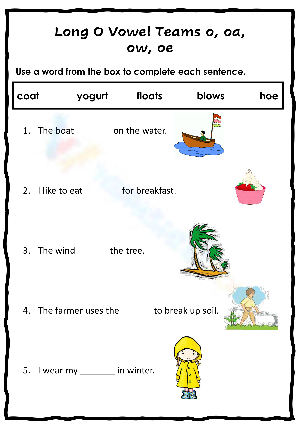 Interactive Vowel Teams Worksheet