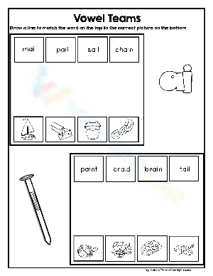 Vowel Teams Practice for Kids Worksheet