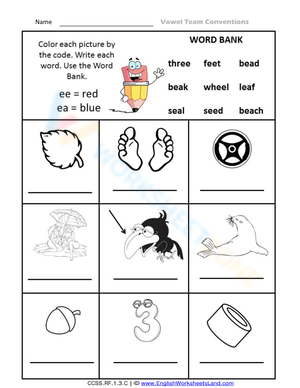 Phonics Skills with Vowel Teams Worksheet