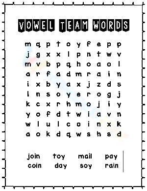 Short and Long Vowels Team Worksheet