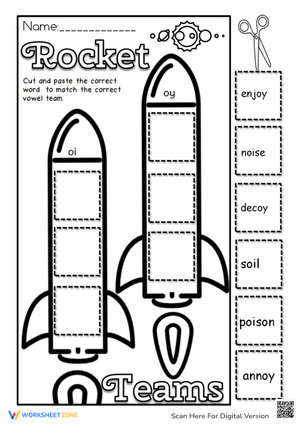 OI & OY Words Cut and Paste Phonics 
