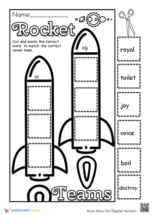 Rocket-Themed OI & OY Word Sort
