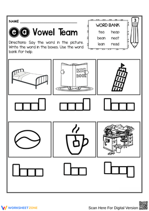 ea Vowel Team Phonics and Spelling Practice