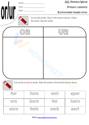 Practice R-Controlled Vowels: 'OR' and 'UR' Sounds