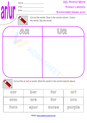 Practice R-Controlled Vowels: 'AR' and 'UR' Sounds