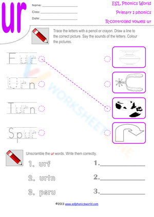 Practice R-Controlled Vowels: The 'UR' Sound