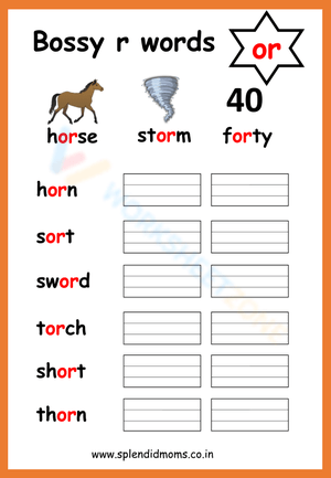 Practice Bossy R Words with Engaging Exercises