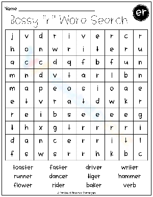 Word Search: Bossy R Words