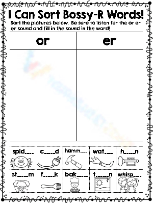 Phonics Bossy R: Or vs Er