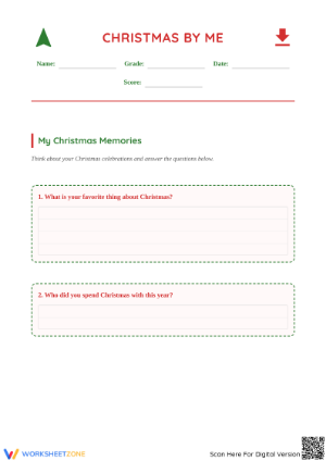 Christmas Reflection Worksheet | Grade 2 ELA Essential