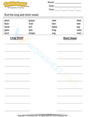 Sort Long and Short Vowel Words: Interactive Phonics 
