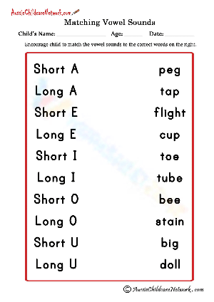 Matching Short and Long Vowel Sounds 