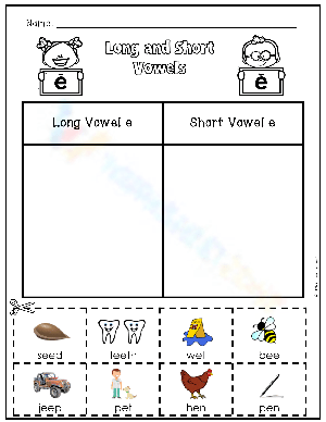 Matching Vowel Sounds Worksheet Activity