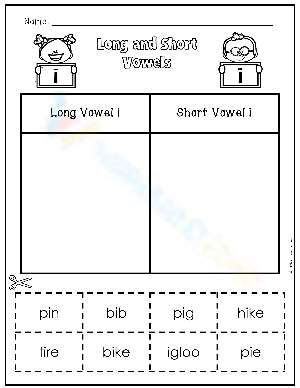 Matching vowel sounds: Long I vs Short I