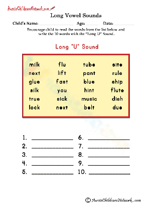 Phonics Practice with Long U Sound