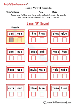 Phonics Practice with Long U Sound Focus
