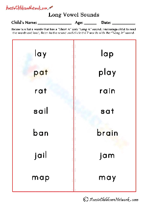 Sorting Long and Short A Vowels Practice