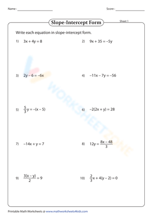 Convert to Slope-Intercept Form