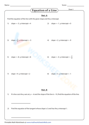 Identify Slope and Intercept