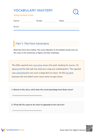 Essential Context Clues Worksheet | Grade 3 Vocabulary Ready
