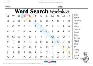 4th grade word search 7