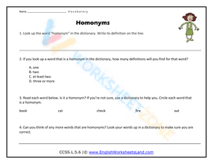 5th grade vocabulary worksheets 2