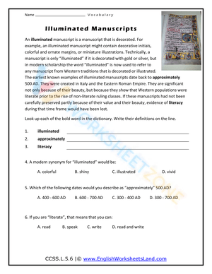 5th grade vocabulary worksheets 7