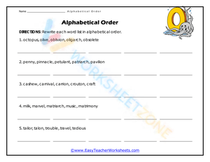alphabetical order worksheets 6