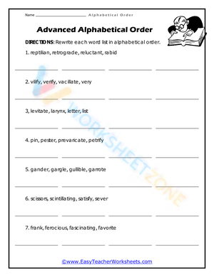 alphabetical order worksheets 8