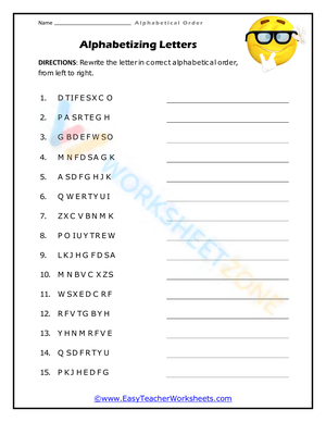 alphabetical order worksheets 9
