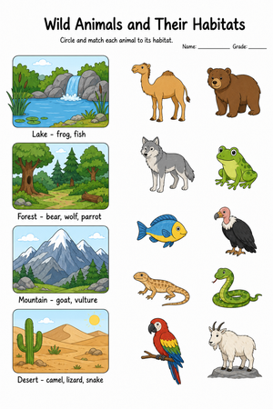 Essential Animal Habitats Worksheet | Grade 2 Ready