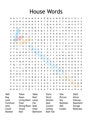 around the house word search 100 words answers 2