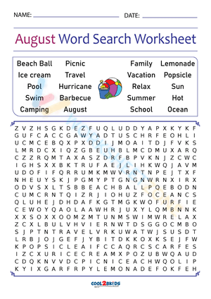 Challenge Yourself with this Exciting August Word Search Puzzle