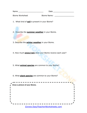 Biome Worksheet 1