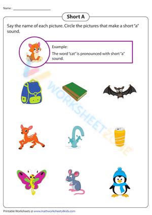 Circle short A objects