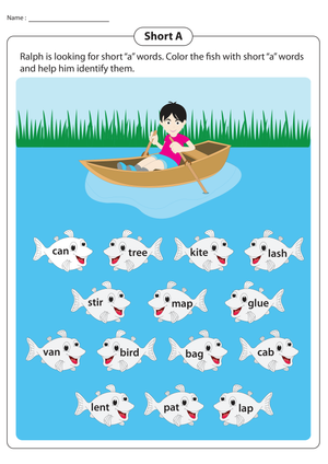 Grade 1 Short A Vowels — Printable No-Prep Worksheet