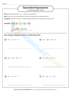 Combining Like Terms (Basic)