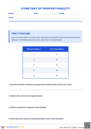 Essential Constant of Proportionality Task | Grade 7