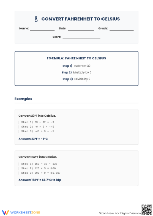 Essential Fahrenheit to Celsius Conversion | Grade 5 Math