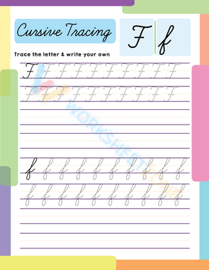 Cursive tracing letter F
