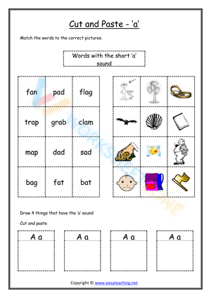 cut and paste beginning sounds worksheets 1