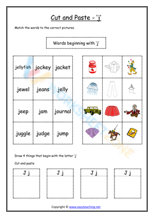 cut and paste beginning sounds worksheets 10