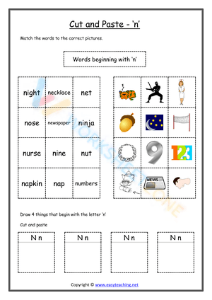 cut and paste beginning sounds worksheets 14