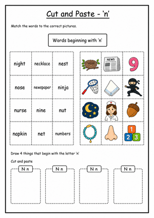 Grade K-2 Beginning Sound 'n' Printable Worksheet