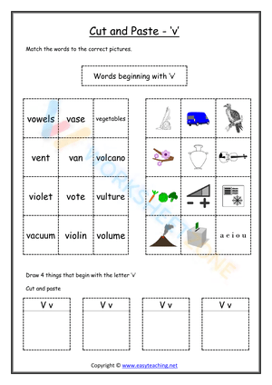 cut and paste beginning sounds worksheets 22