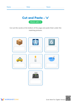 Letter X Phonics Worksheet | Grade K-1 Essential