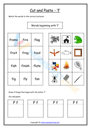 cut and paste beginning sounds worksheets 6