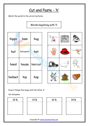cut and paste beginning sounds worksheets 8