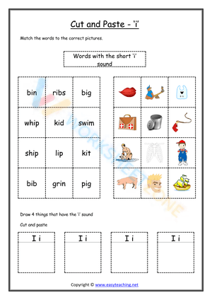 cut and paste beginning sounds worksheets 9
