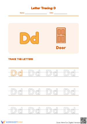 Letter D Tracing Worksheet | Essential Kindergarten Phonics